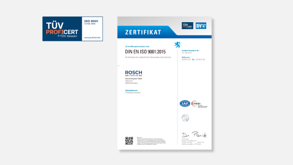 ROSCH COMPUTER ISO9001:2015-Zertifikat