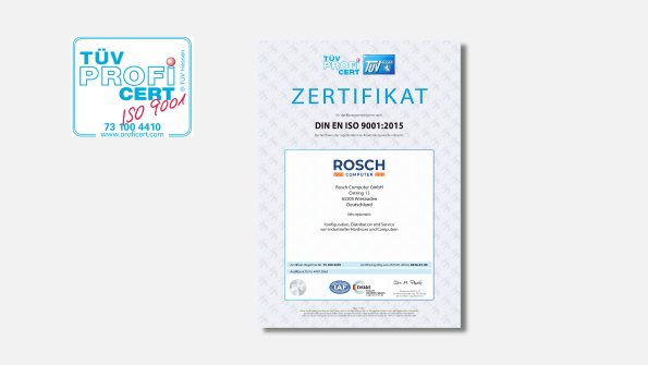 ROSCH COMPUTER ISO9001:2015-Zertifikat