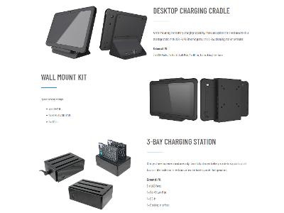 CAXA0 Options for Wall Mount, Desktop Charging Cradle and 3-Bay Charging  Station